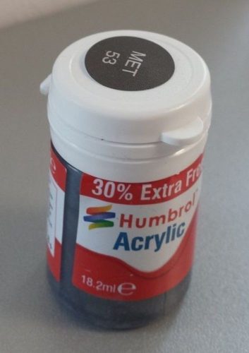 Humbrol - Humbrol Acrylic 53 Gunmetal Metallic18,2 (14ml plus 30% extra free)