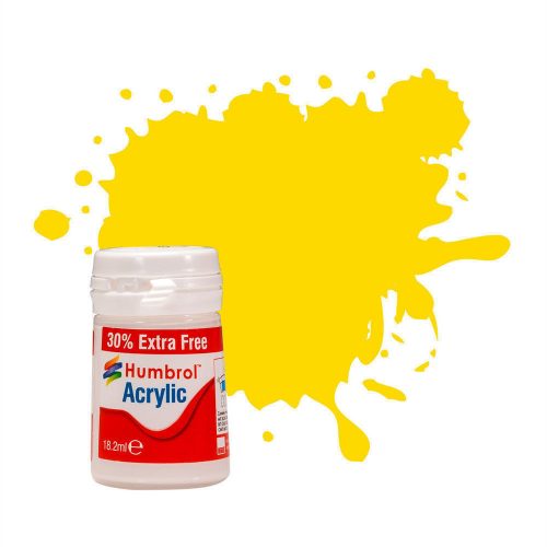 Humbrol - Humbrol Acrylic 69 Yellow Gloss 18,2ml (14ml plus 30% extra free)