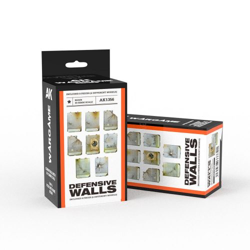 AK Interactive - DEFENSIVE WALLS SET WARGAME (RESIN 30-35MM)