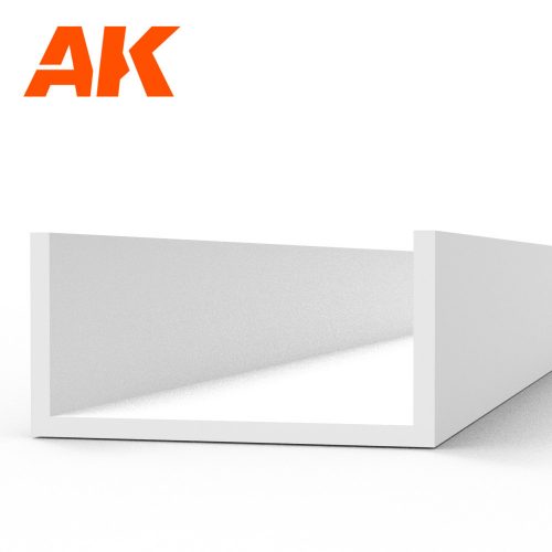 AK Interactive - U Channel 6.0 width x 350mm - STYRENE STRIP