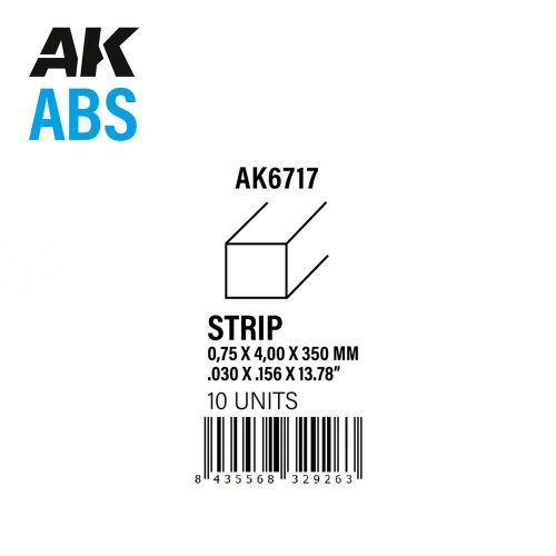 AK Interactive - Strips 0.75 x 4.00 x 350mm - ABS STRIP