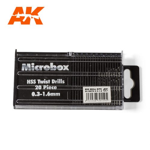 AK Interactive - Microbox HSS Drill Bits 20 units 0.3-1.6mm