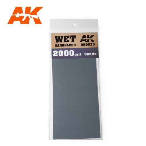 AK Interactive - Wet Sandpaper 2000 Grit. 3 units