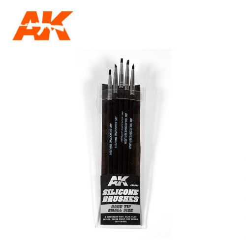 AK Interactive - Set Of 5 Silicone Brushes Hard Tip Small