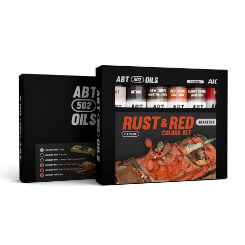 AK Interactive - RUST & RED COLORS SET - ABT 502 OILS