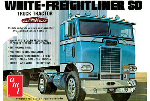 AMT - 1:25 - White Freightliner Single-Drive Tractor Cab