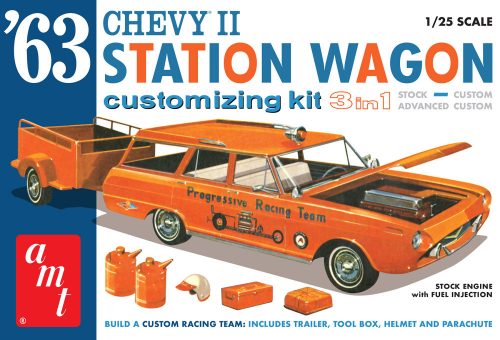 AMT - 1963 Chevy II Station Wagon w/Trailer