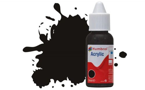 Humbrol - HUMBROL ACRYLIC DROPPER BOTTLE 14ML No 201 Black Metallic