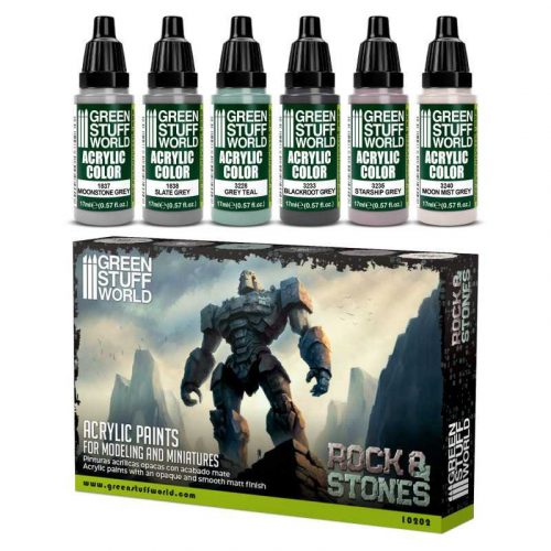 Grren Stuff World - Rock & Stone / Paint Set - Rock & Stone (6 pcs)