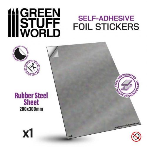 Green Stuff World - Steel Rubber Sheet 0,9 Mm Selfadhev.