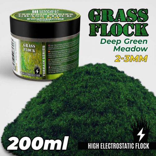 Green Stuff World - Static Grass Flock 2-3mm - DEEP GREEN MEADOW - 200 ml