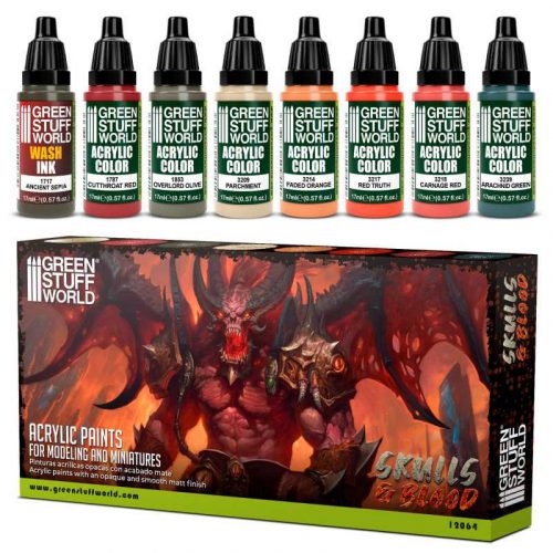 Grren Stuff World - Paint Set - Skulls & Blood (8 pcs)