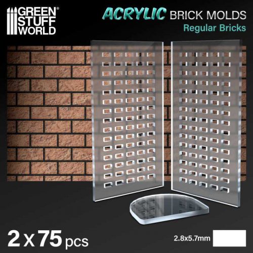 Green Stuff World - Acrylic molds - Regular Bricks (pack x2)