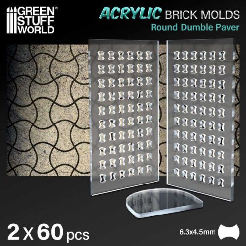 Green Stuff World - Acrylic molds - Round Dumble Paver (pack x2)