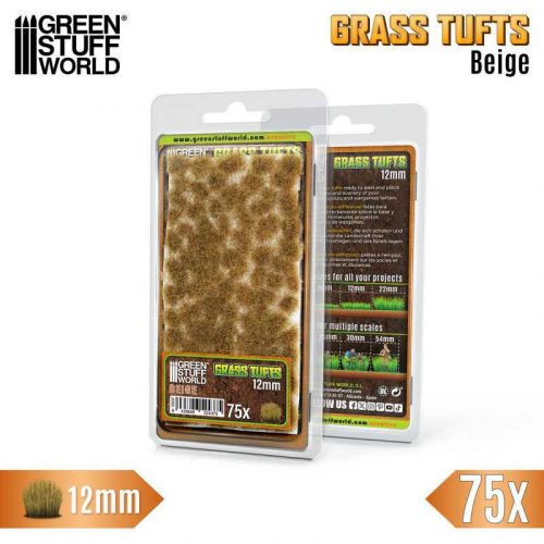 Green Stuff World - Static Grass Tufts 12 mm self-adhesive - Beige (75 pcs.)