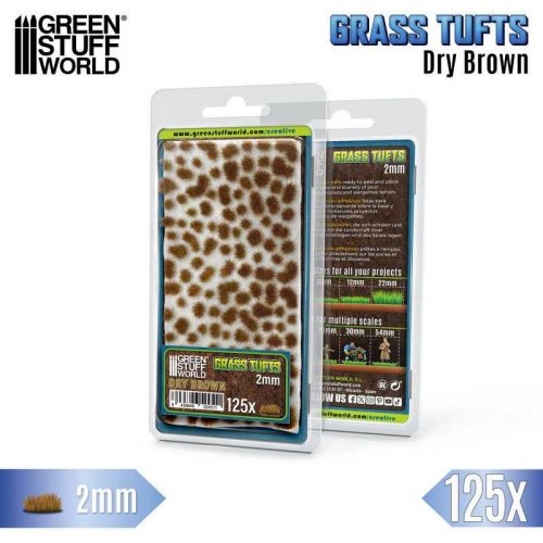 Green Stuff World - Static Grass Tufts 2 mm - Dry Brown (125 pcs.)