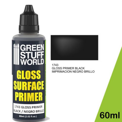 Green Stuff World - Gloss Surface Primer 60 ml - Black 