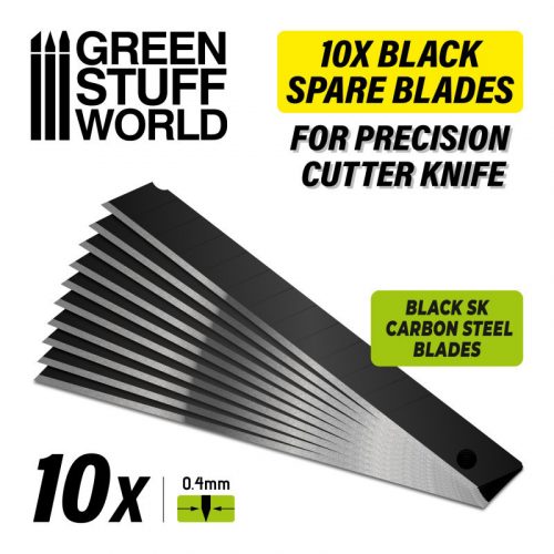 Green stuff World - 10x Black spare blades 9mm