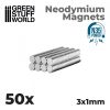 Green Stuff World - Neodymium Magnets 3x1mm - 50 units (N35) 