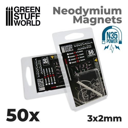 Green Stuff World - Neodymium Magnets 3x2mm - 50 units (N35) 