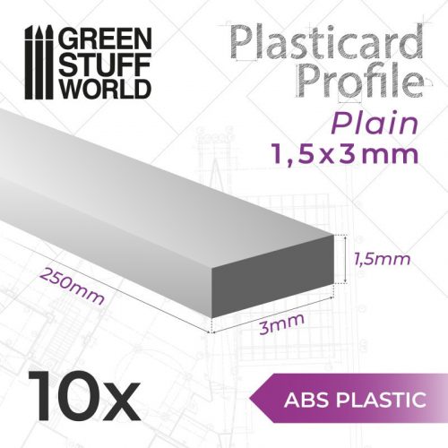 Green Stuff World - ABS Plasticard - Profile PLAIN 3 mm