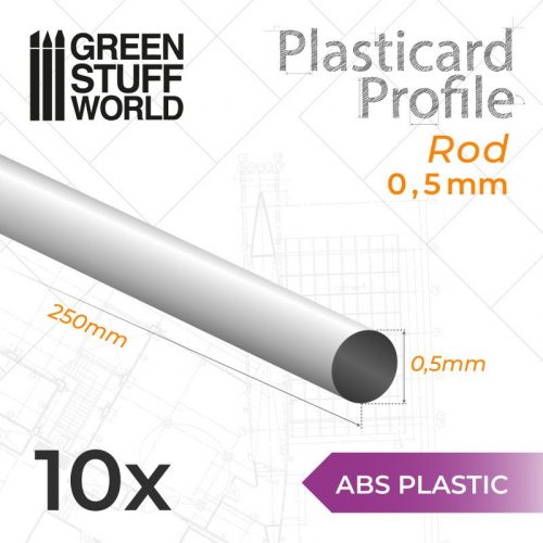 Green Stuff World - ABS Plasticard - Profile ROD 0'5mm 