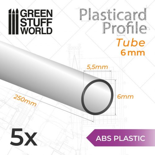 Green Stuff World - ABS Plasticard - Profile TUBE 6mm 