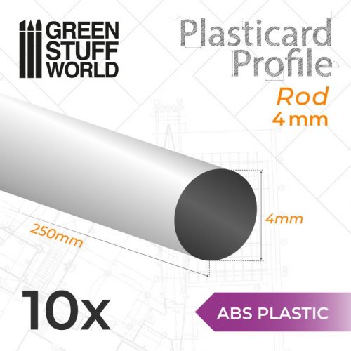 Green Stuff World - ABS Plasticard - Profile ROD 4mm 