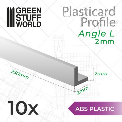 Green Stuff World - ABS Plasticard - Profile ANGLE-L 2 mm 