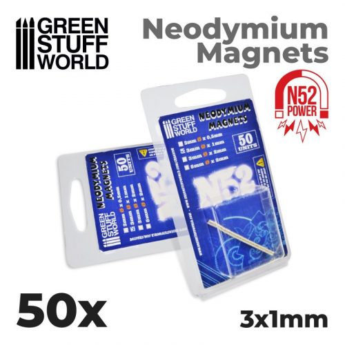 Green Stuff World - Neodymium Magnets 3X1Mm - 50 Units (N52)