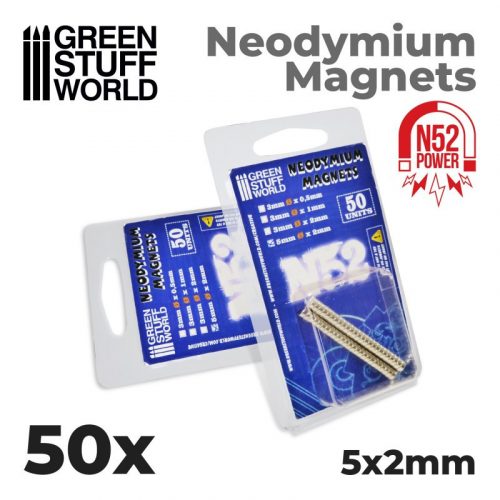 Green Stuff World - Neodymium Magnets 5X2Mm - 50 Units (N52)