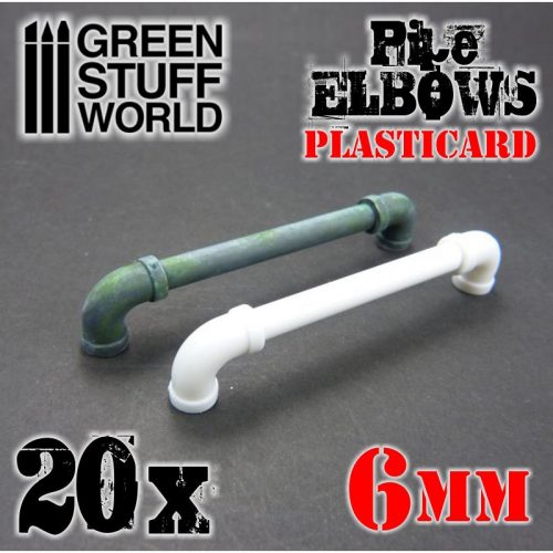 Green Stuff World - Plasticard Pipe ELBOWS 6mm 