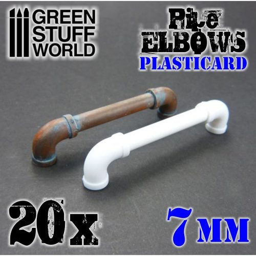 Green Stuff World - Plasticard Pipe ELBOWS 7mm 