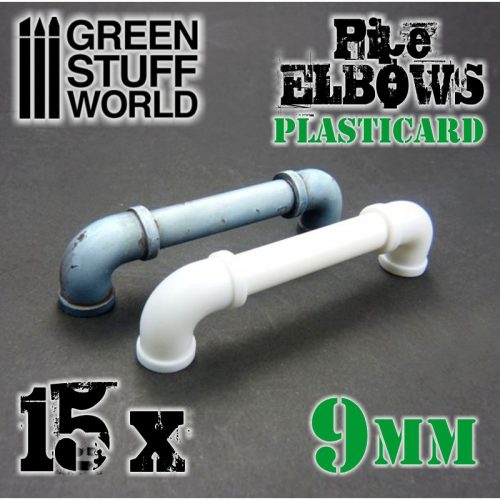 Green Stuff World - Plasticard Pipe ELBOWS 9mm 