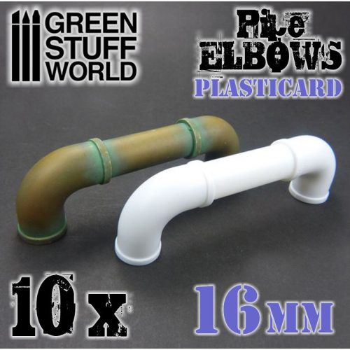 Green Stuff World - Plasticard Pipe ELBOWS 16mm 