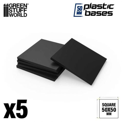 Green Stuff World - Plastic Square Base 50mm - PACKx5