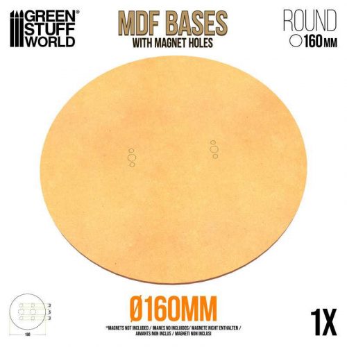 Green Stuff World - MDF Round Base 160mm - Packx1 (thickness 3mm)