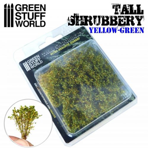 Green Stuff World - Tall Shrubbery - Yellow Green (8 x 8 x 3 cm)