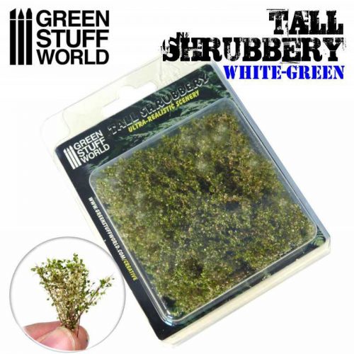 Green Stuff World - Tall Shrubbery - White Green (8x8x3cm)