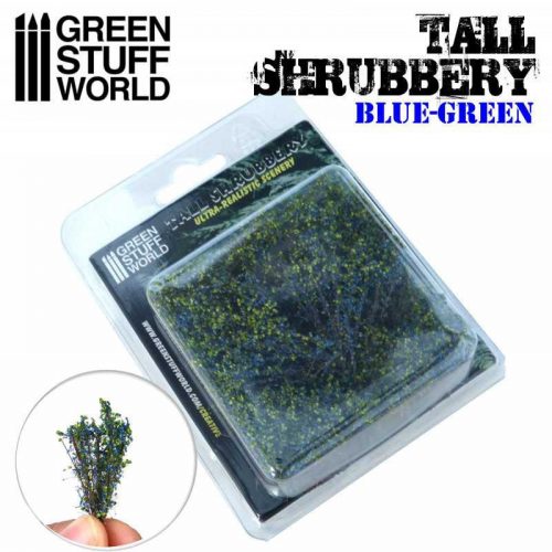 Green Stuff World - Tall Shrubbery - Blue Green (8x8x3cm)