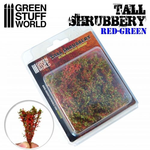 Green Stuff World - Tall Shrubbery - Red/Green (8x8x3cm)