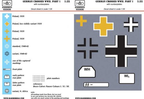 HAD models - German ww 2 Crosses part 1 with number plates