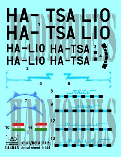 HAD models - C-47/LI-2  MALÉV  (HA-TSA, HA-LIO) NEW print for Eastern Express kit