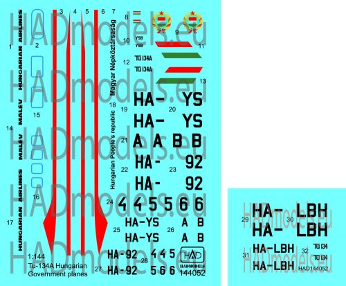 HAD models - Tu-134 - Tu-134A Government  planes