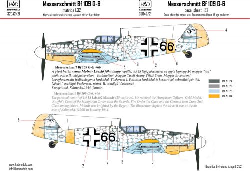 HAD models - Messerschmitt Bf 109 G-6 (66"Erzsike")