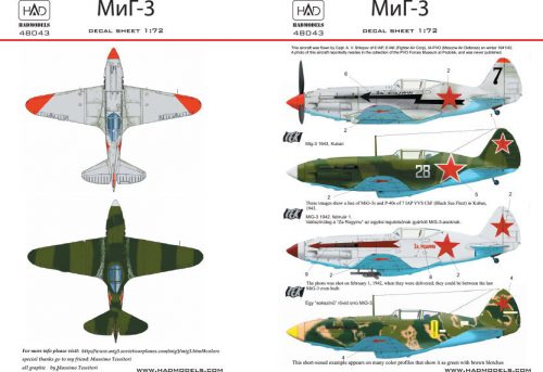 HAD models - MIG-3 (yellow 9, black 7, white 28)