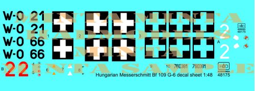 HAD models - Messerschmitt Bf 109 G-6 (Hun W0+21,  W0+66, red 2,)