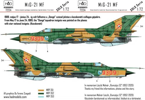 HAD models - MiG-21 MF 9309 ”Dongó 