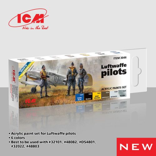 ICM - Acrylic paint set for Luftwaffe pilots 6 x 12 ml