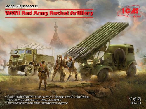 ICM - WWII Red Army Rocket Artillery (BM-13-16 on W.O.T. 8 chassis, Model W.O.T. 6, WWII Soviet BM-13-16 MLRS Vehicle Crew, RKKA Drivers (1943-1945))